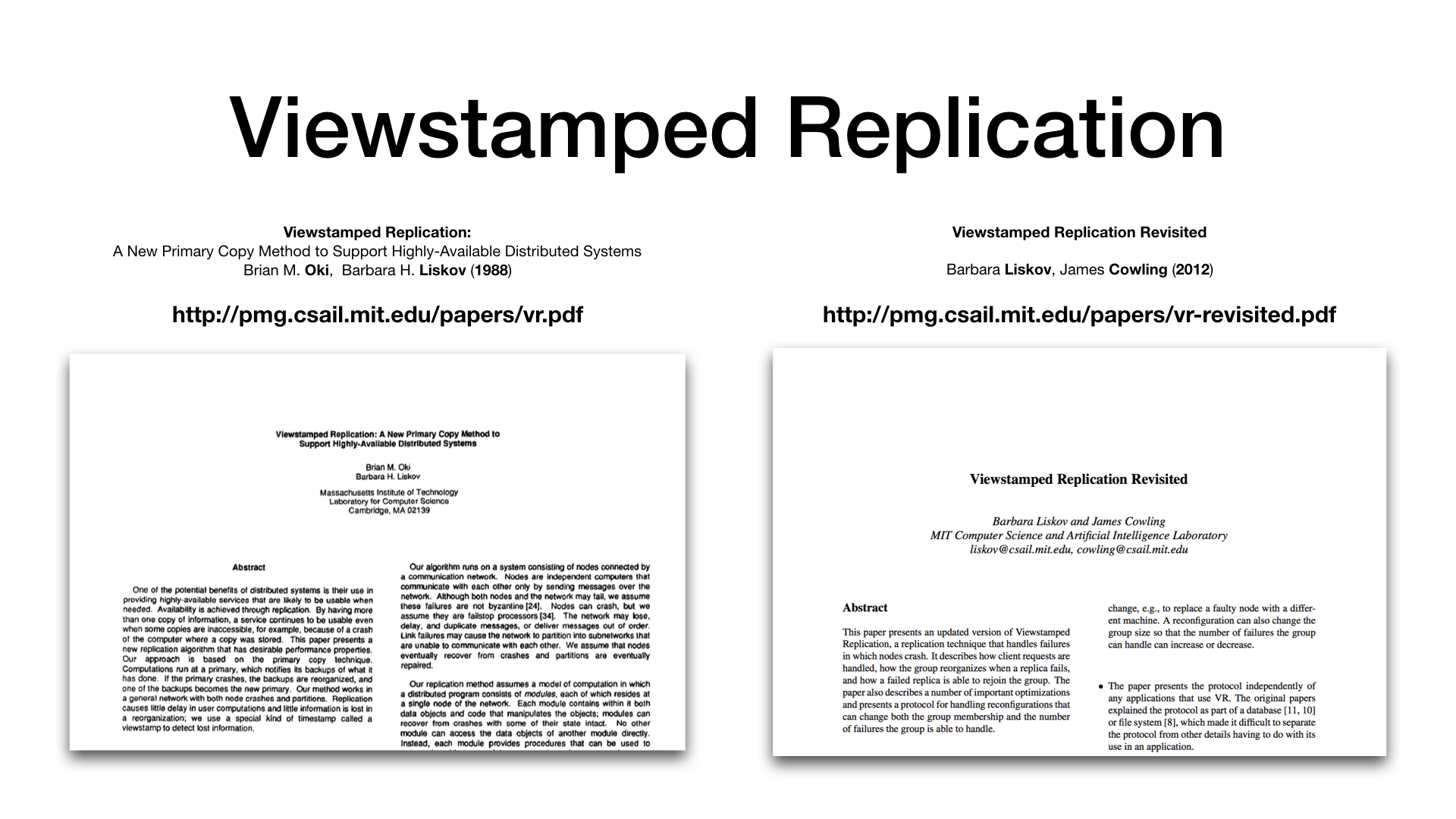 viewstamped replication